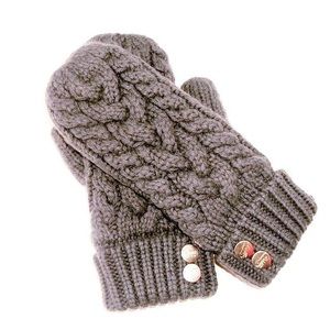 CherryT Co Classic Cable Mittens (Sherpa inside)